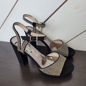 NEW Sugar Priscila2  Rhinestones Womens Block Heel Sandals 8M